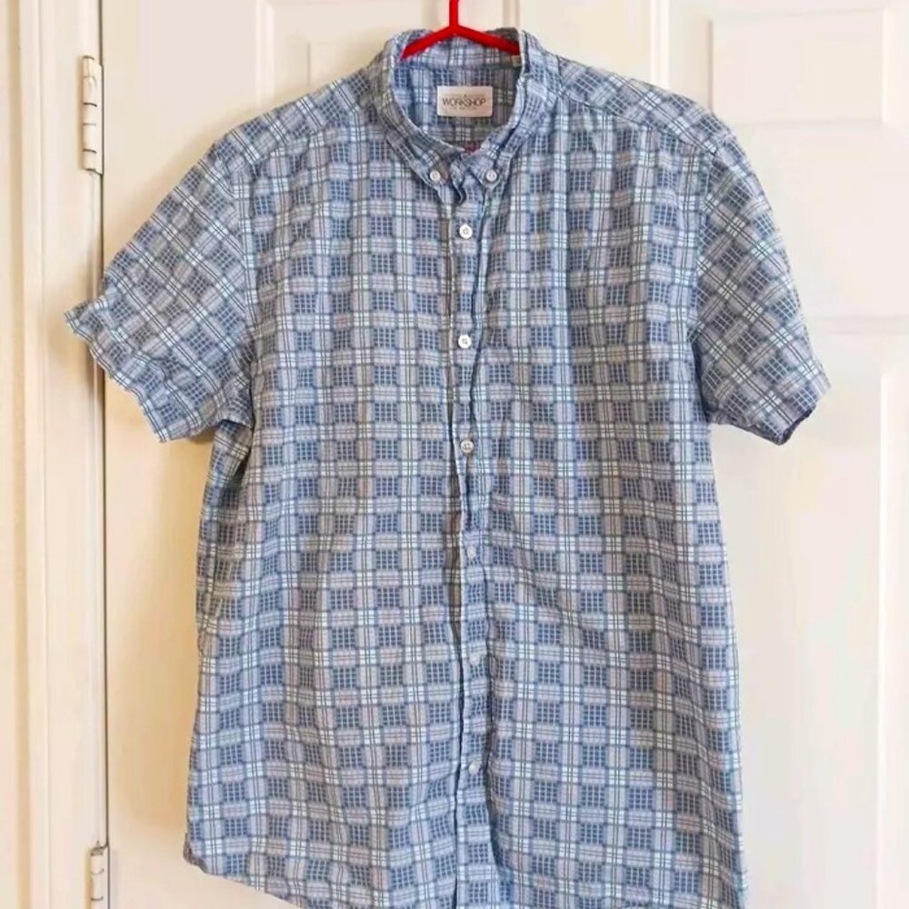 JB Workshop Button Down Men's Size Large Short Sleeve
